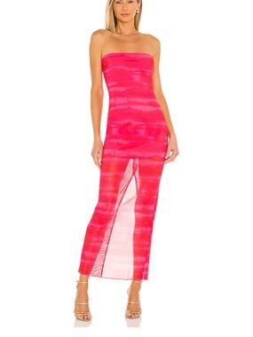 h:ours Maxi Dress in Strawberry Tie Dye XS (Revolve)